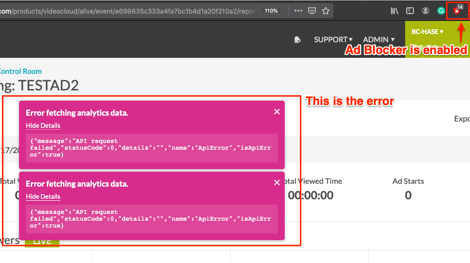 Der Anzeigenblocker blockiert Analysedaten